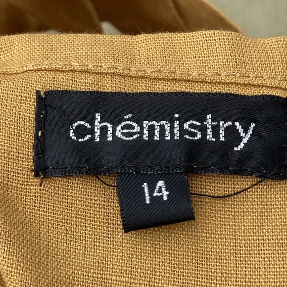 Holiday Sun Top Mustard Yellow Cotton Cut Out UK 14 Strappy Button Up Summer - Picture 12 of 12